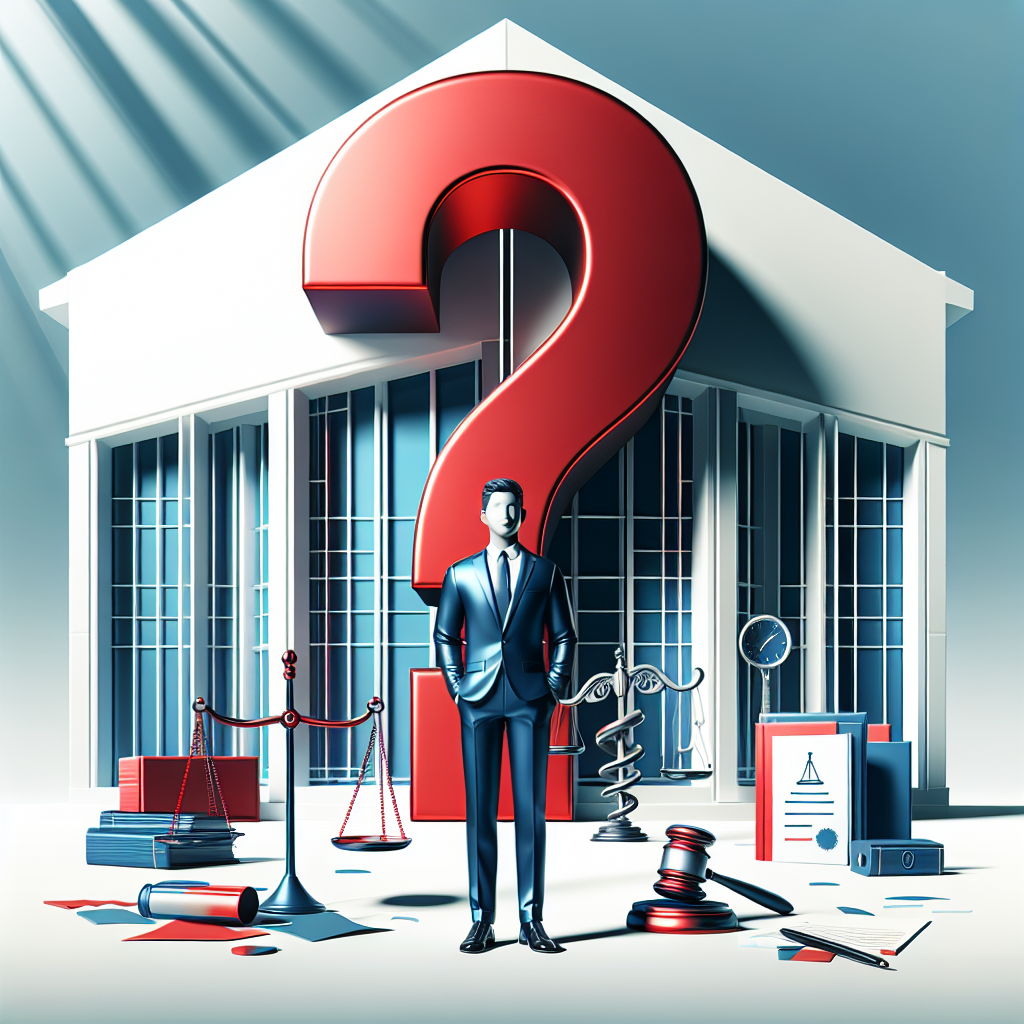 Here's a description for an image based on your requirements:

A stylized illustration shows a Taiwanese professional in a suit standing before a giant question mark. Legal icons like scales, gavel, and documents float around. Bold red and blue colors contrast against a white background. Clean lines form a courthouse facade in the background. Dramatic lighting casts shadows, creating a dynamic and engaging legal consultation scene. The overall design is modern and visually striking, conveying the concept of frequently asked questions about document forgery laws.