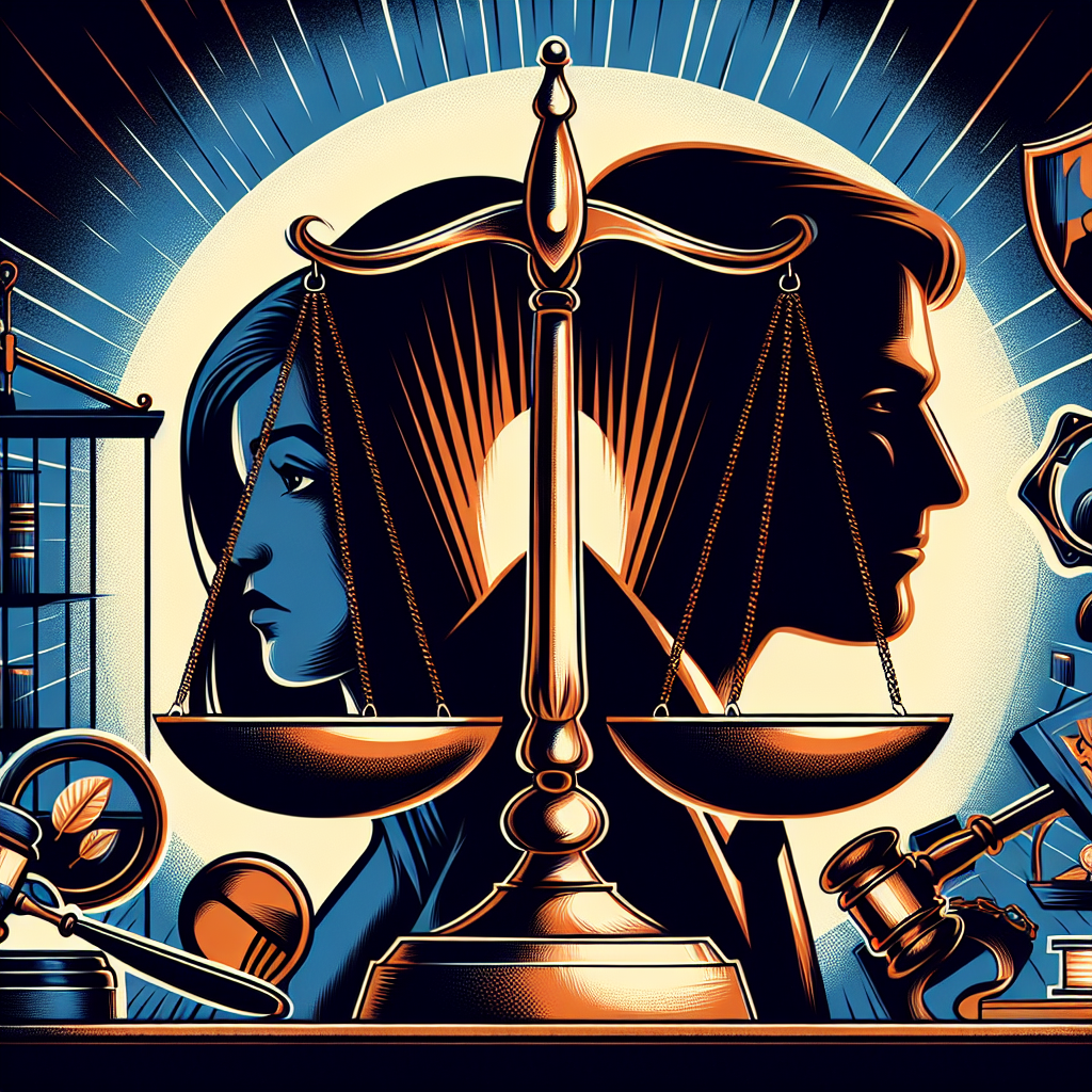 Here's a description for an image to accompany the article section:

A stylized illustration shows a balanced scale in the foreground, symbolizing justice. Behind it, silhouettes of a victim and a lawyer face each other, representing legal consultation. Symbolic icons of a gavel, handcuffs, and a shield float around them. The background features bold, contrasting colors of deep blue and orange, creating a dramatic yet professional atmosphere. Clean lines and modern design elements convey the seriousness of the topic while maintaining visual engagement.