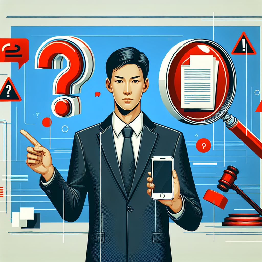 Here's a description for an image to accompany the FAQ section:

A stylized illustration showing a Taiwanese professional in a suit gesturing towards floating question mark icons. Behind them, a large magnifying glass hovers over documents and a smartphone, symbolizing investigation. Bold red warning signs and a gavel balance the composition, representing legal consequences. The background features clean lines and contrasting colors, creating a dynamic and modern feel that captures the essence of fraud prevention and legal consultation.