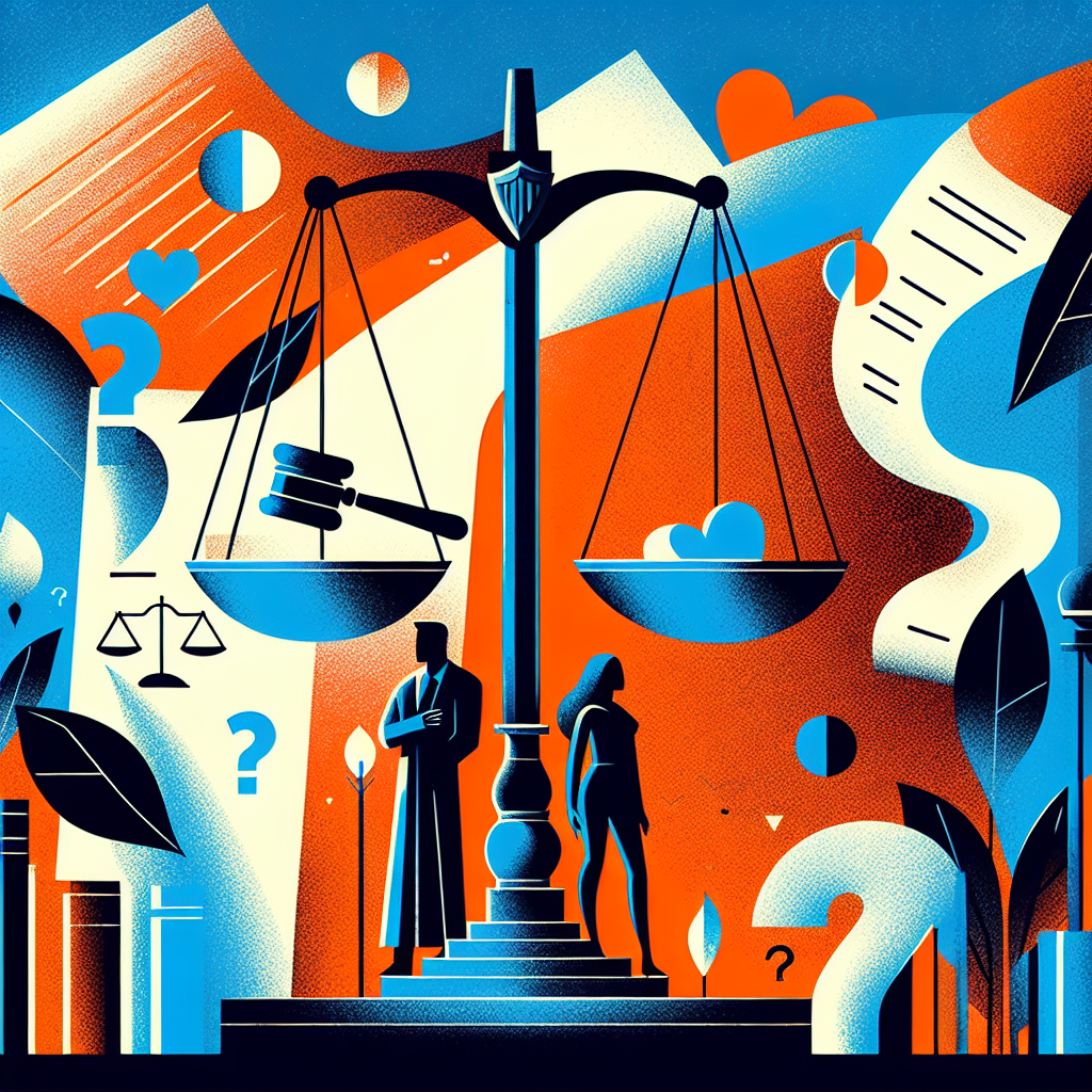 Here's a description for an image to accompany the conclusion section:

A stylized illustration depicting a balanced scale of justice, with a gavel on one side and a heart symbol on the other. A silhouette of a Taiwanese couple stands behind the scale, surrounded by floating legal documents and question marks. Bold, contrasting colors of blue and orange create a dynamic background. Clean lines and geometric shapes form abstract representations of a courtroom and bedroom, symbolizing the intersection of law and intimate relationships.