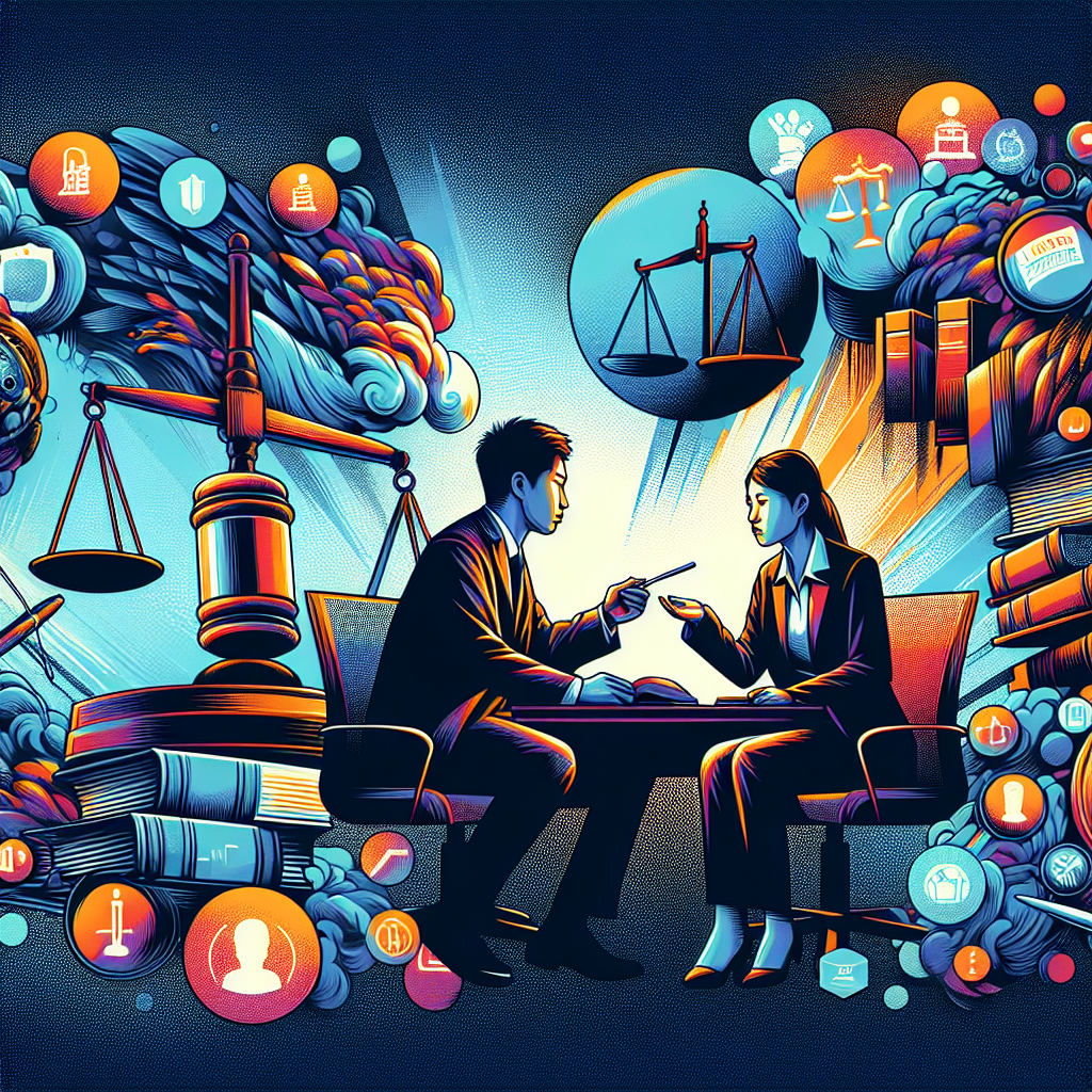 Here's a description for an image based on your requirements:

A stylized illustration depicting a courtroom scene with bold, contrasting colors. A judge's gavel and scales of justice prominently featured. Two Taiwanese lawyers engaged in intense discussion, surrounded by floating icons representing drug transfer, legal definitions, and case elements. Dynamic lighting highlights key areas, creating a visually striking and professional composition that symbolizes legal analysis of drug transfer cases.