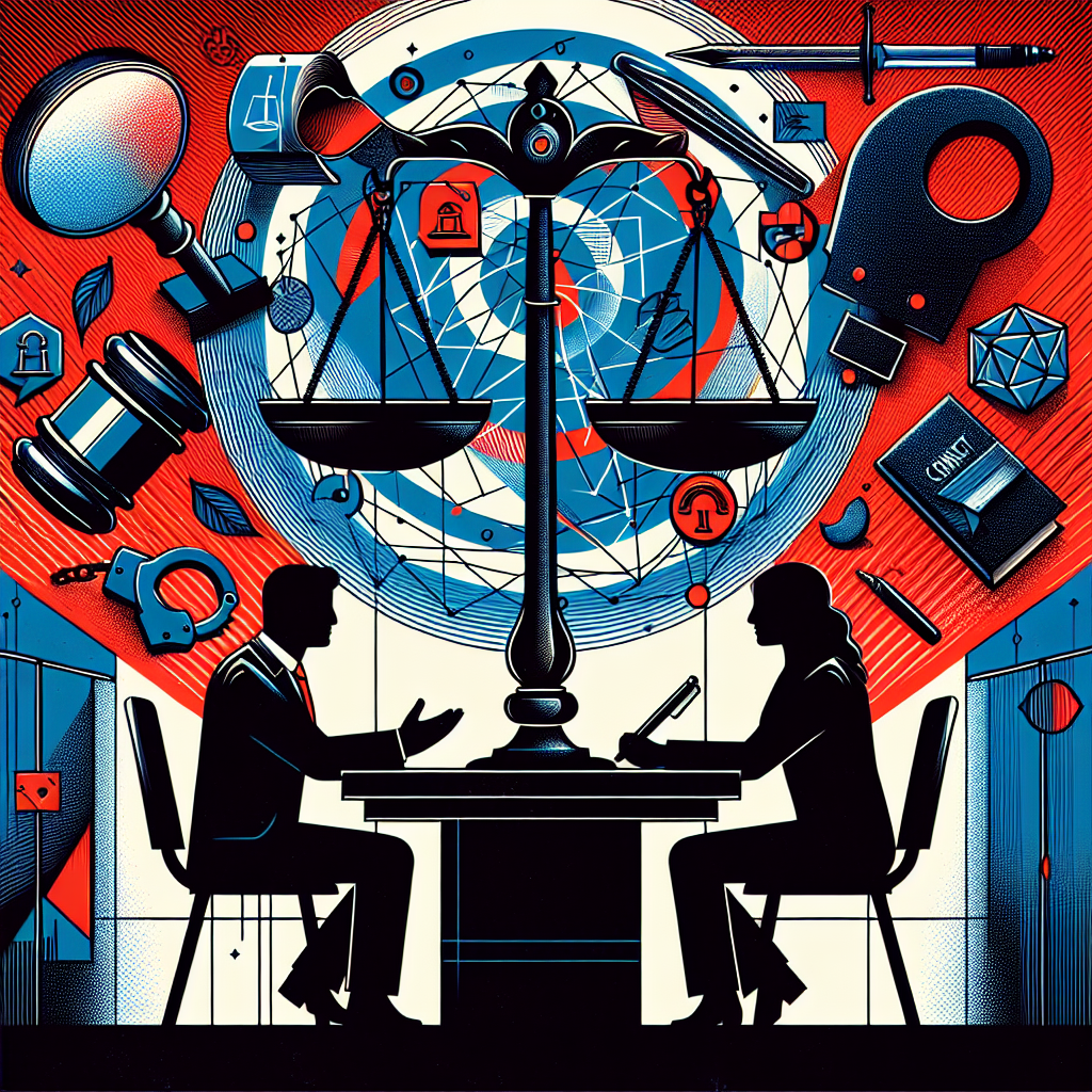 Here's a description for an image to accompany the article section:

A stylized illustration shows two silhouettes facing each other across a table, symbolizing legal consultation. A large scale of justice hovers above, with one side weighted down by a gavel. Bold red and blue lines intersect, creating a dynamic background. Iconic symbols of consent forms and handcuffs float around the scene. The overall style is modern and visually striking, with clean lines and contrasting colors conveying the complexity of consent and criminal law issues.